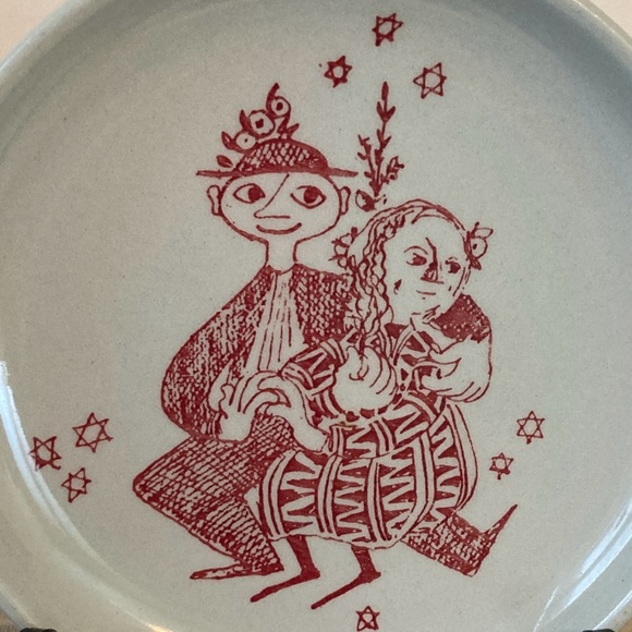 Vtg 1960 Bjorn Wiinblad Nymolle Denmark Small Ceramic 4”Plate/Trinket Dish - Picture 3 of 4